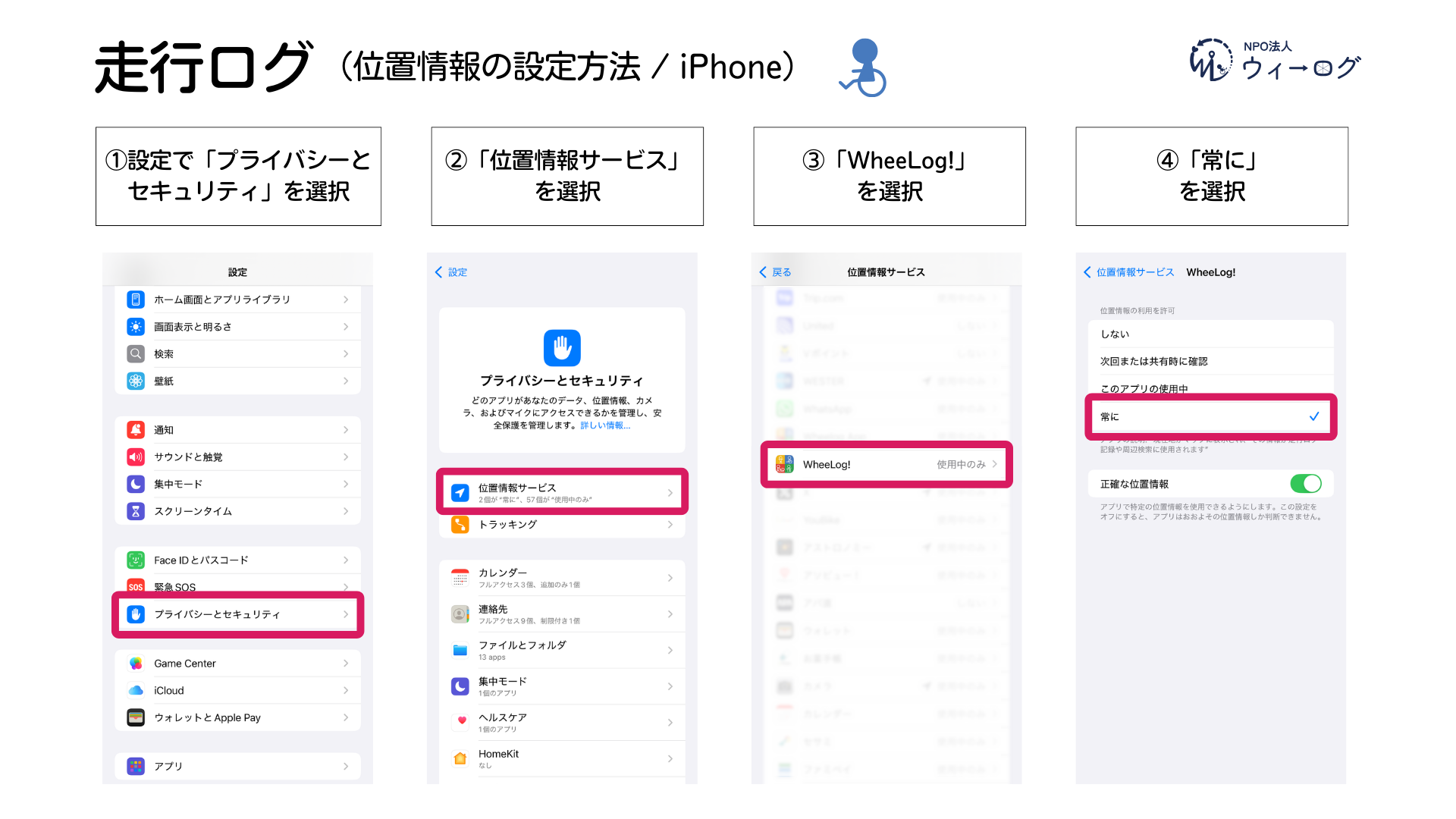 iOS location settings